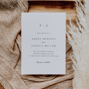 Modern Elegant Black and White Wedding Invitation