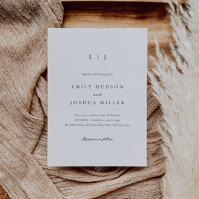 Modern Elegant Black and White Wedding Invitation (Creator Uploaded)