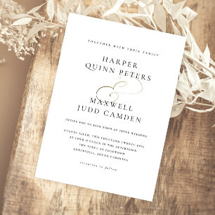 Modern Elegant Black and White Wedding Magnetic Invitation