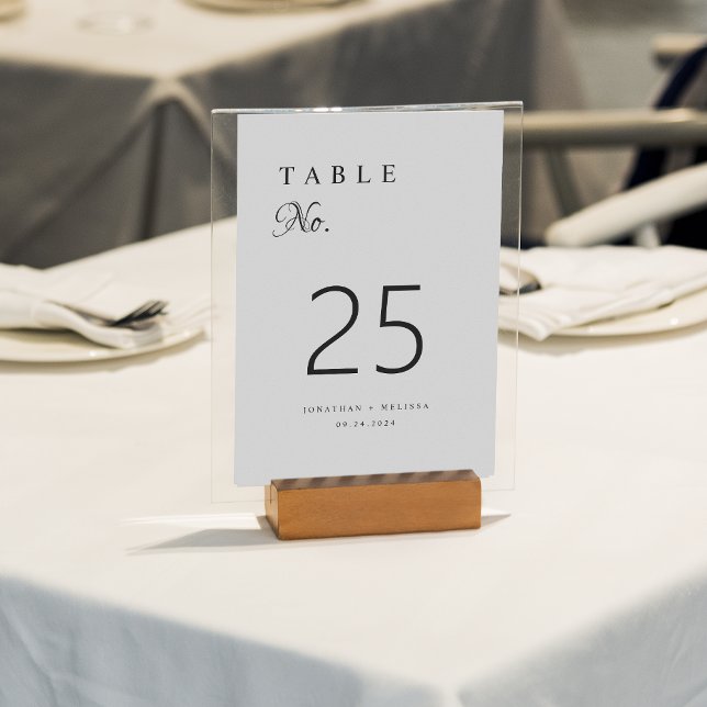 Modern Elegant Black and White Wedding Table Number (Creator Uploaded)