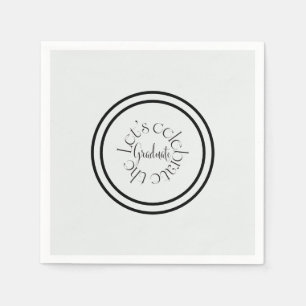 Modern elegant black bold typography Grad party Napkin