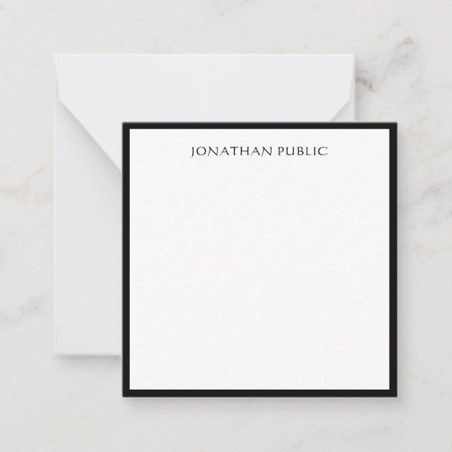 Modern Elegant Black Border Minimalist Simple Card (Front)