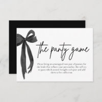 Modern Elegant Black Bow The Panty Game Cards