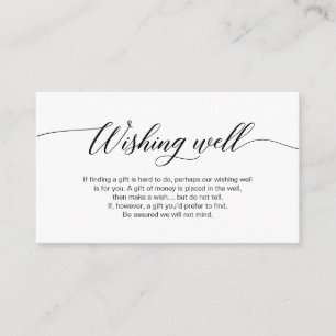 Modern Elegant Black calligraphy, Wishing Well Enclosure Card