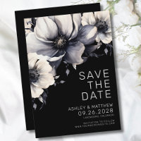 Modern Elegant Black Floral Wedding