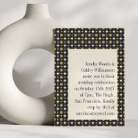 Modern Elegant Black Gold Art Deco Wedding