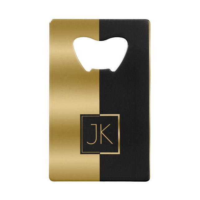 Modern Elegant Black & Gold Geometric Design Zippo (Front)