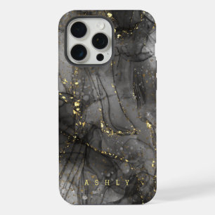 Modern Elegant Black Gold Marble iPhone 15 Pro Max Case