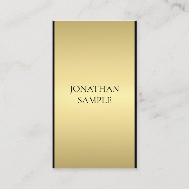 Modern Elegant Black Gold Professional Best Business Card (Front)