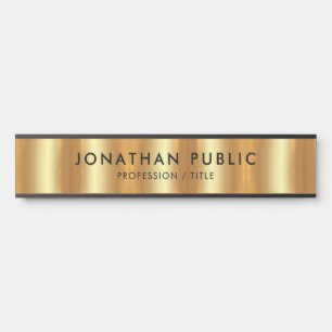 Modern Elegant Black & Gold Template Luxurious Door Sign