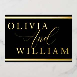 Modern Elegant Black & Gold Wedding Golden