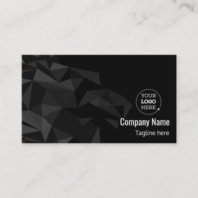Modern Elegant Black & Grey Business Card (Front)
