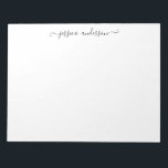 Modern Elegant Black Grey Feminine Girly Script Notepad<br><div class="desc">Classy Elegant Black Grey Feminine Girly Script Notepad You can easily customise the colour of the text with the 'Customise' tool or feel free to contact me. With this item, you can use two names “Allison & Matthew”, use one name “Kennedy”, a family name (“The Kennedys”), or your name (“Allison...</div>