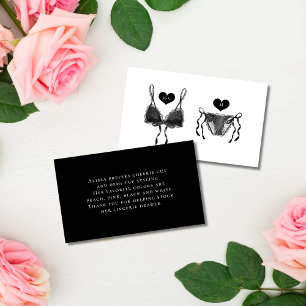Modern Elegant Black Lingerie Shower Enclosure Card
