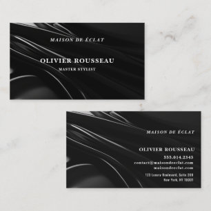 Modern Elegant Black Metallic3 Master Stylist Business Card