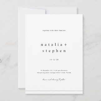 Modern Elegant Black Photo Classic Wedding Invitation