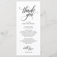 Modern Elegant, Black Place Setting Thank you Card