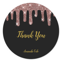 Modern Elegant Black Rose Gold Personalised