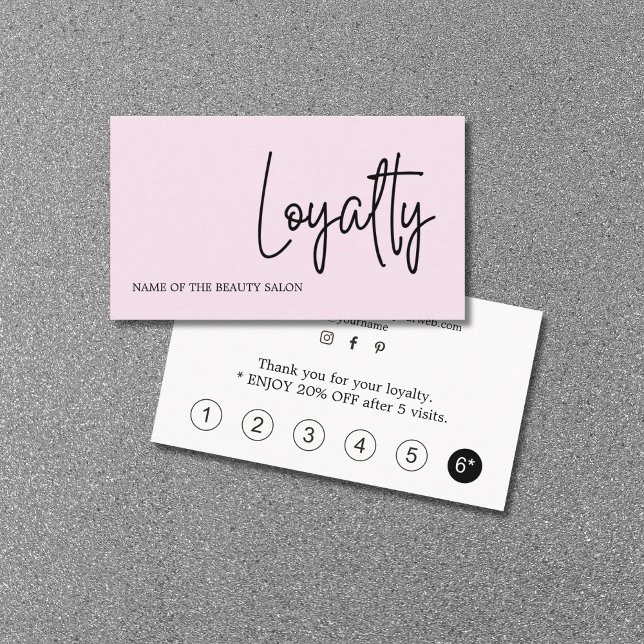 Modern Elegant Black Rose White Beauty Loyalty Card (Creator Uploaded)
