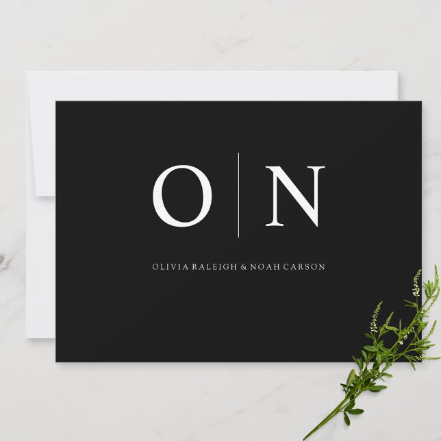 Modern & Elegant Black Save the Date Wedding Card (Creator Uploaded)
