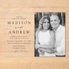 Modern Elegant Black Script Photo Wedding