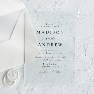 Modern Elegant Black Script Wedding Acrylic Invitations