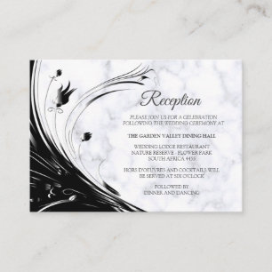Modern Elegant Black Silhouette on White Marble Enclosure Card