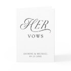Modern Elegant Black Typography Her Wedding Vows