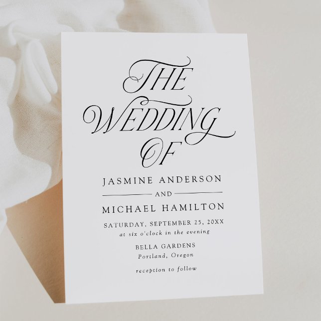 Modern Elegant Black Typography Wedding Invitation (Creator Uploaded)