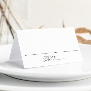 Modern Elegant Black Typography Wedding Place Card