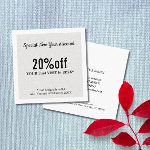 Modern Elegant Black White Beauty Discount Card