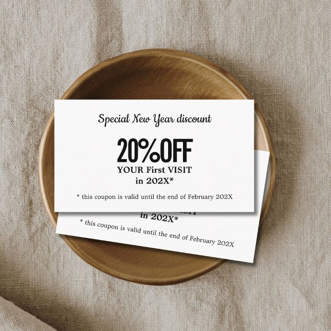 Modern Elegant Black White Bold Beauty Discount Card (Creator Uploaded)
