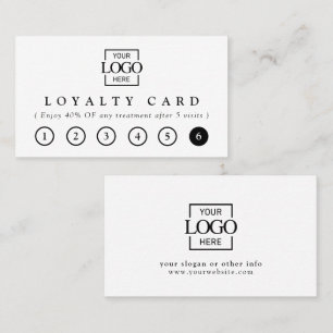 Modern Elegant Black & White Business Logo Reward Loyalty Card
