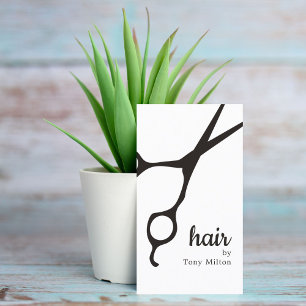 Modern Elegant Black White Hair Stylist Business Card
