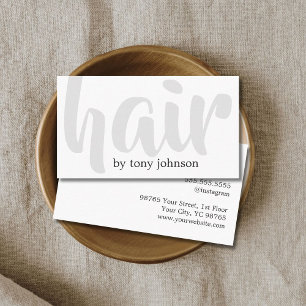 Modern Elegant Black White Hair Stylist Business Card