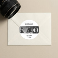 Modern Elegant Black White Photography Thank You