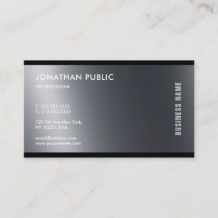 Modern Elegant Black White Professional Chic Plain Business Card