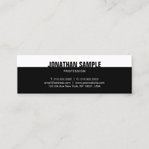 Modern Elegant Black White Template Professional Mini Business Card