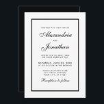 Modern Elegant Black & White Wedding Invitation<br><div class="desc">Modern Elegant,  Yet Simple Wedding Black and White Invitation Card - Black Back</div>