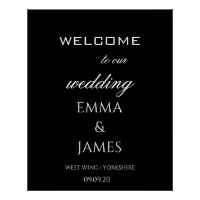 Modern Elegant Black & White Wedding Welcome 