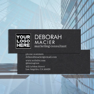Modern Elegant Blk Mini Business Card with LOGO