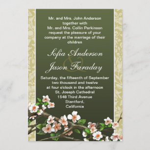Modern elegant blossoms wedding invitation