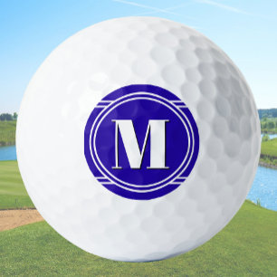 Modern Elegant Blue Custom Monogram Golf Balls