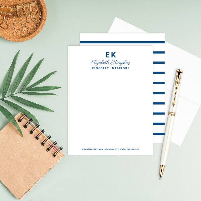 Modern Elegant Blue Custom Name and Business Card (Creator Uploaded)