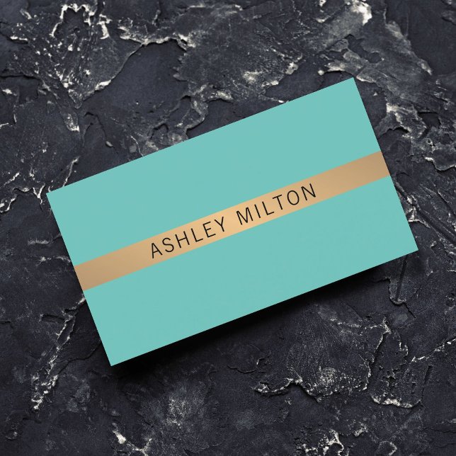Modern Elegant Blue Gold Stripe Consultant Business Card (Creator Uploaded)