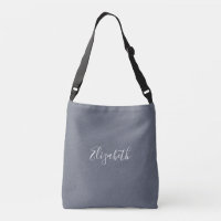 Modern Elegant Blue Grey Faux Linen