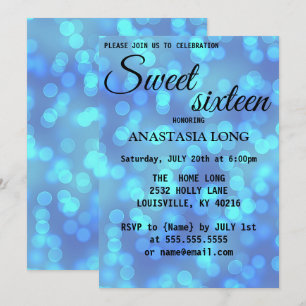 Modern, Elegant Blue Sparkly Save The Date