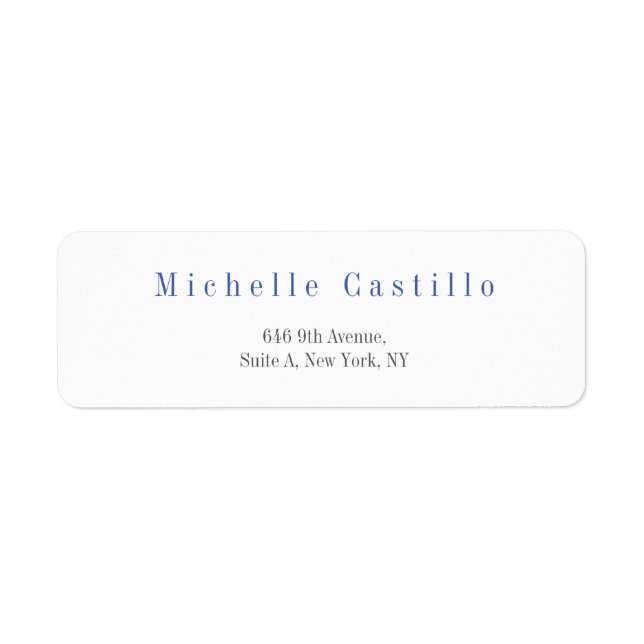 Modern Elegant Blue White Minimalist Plain (Front)