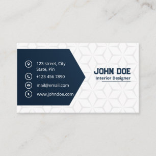 Modern Elegant Blue & White Professional Business Card