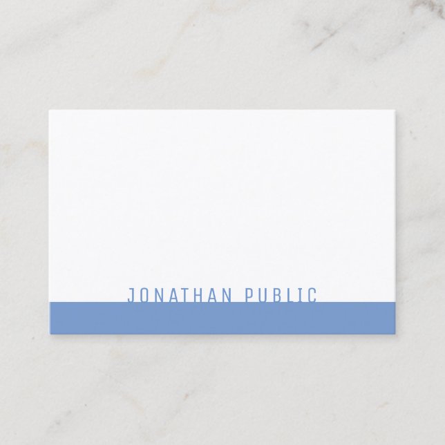 Modern Elegant Blue White Professional Template Business Card (Front)